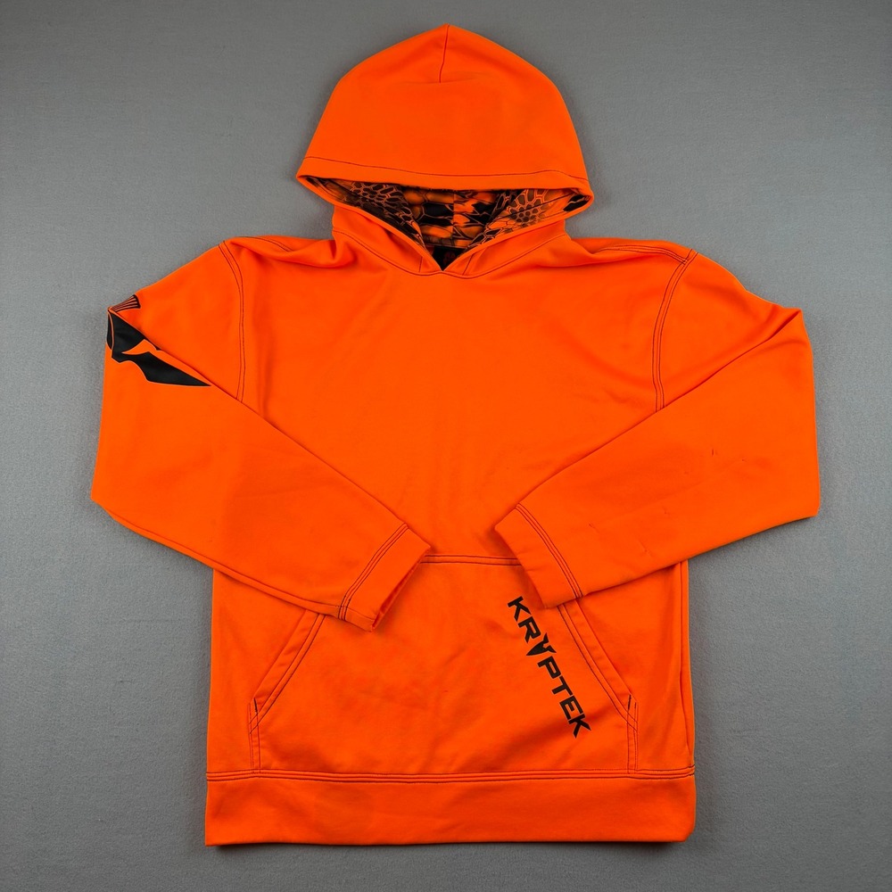 Kryptek Mens Small Orange Blaze Hunting Hoodie Sweatshirt Spartan Logo Hooded